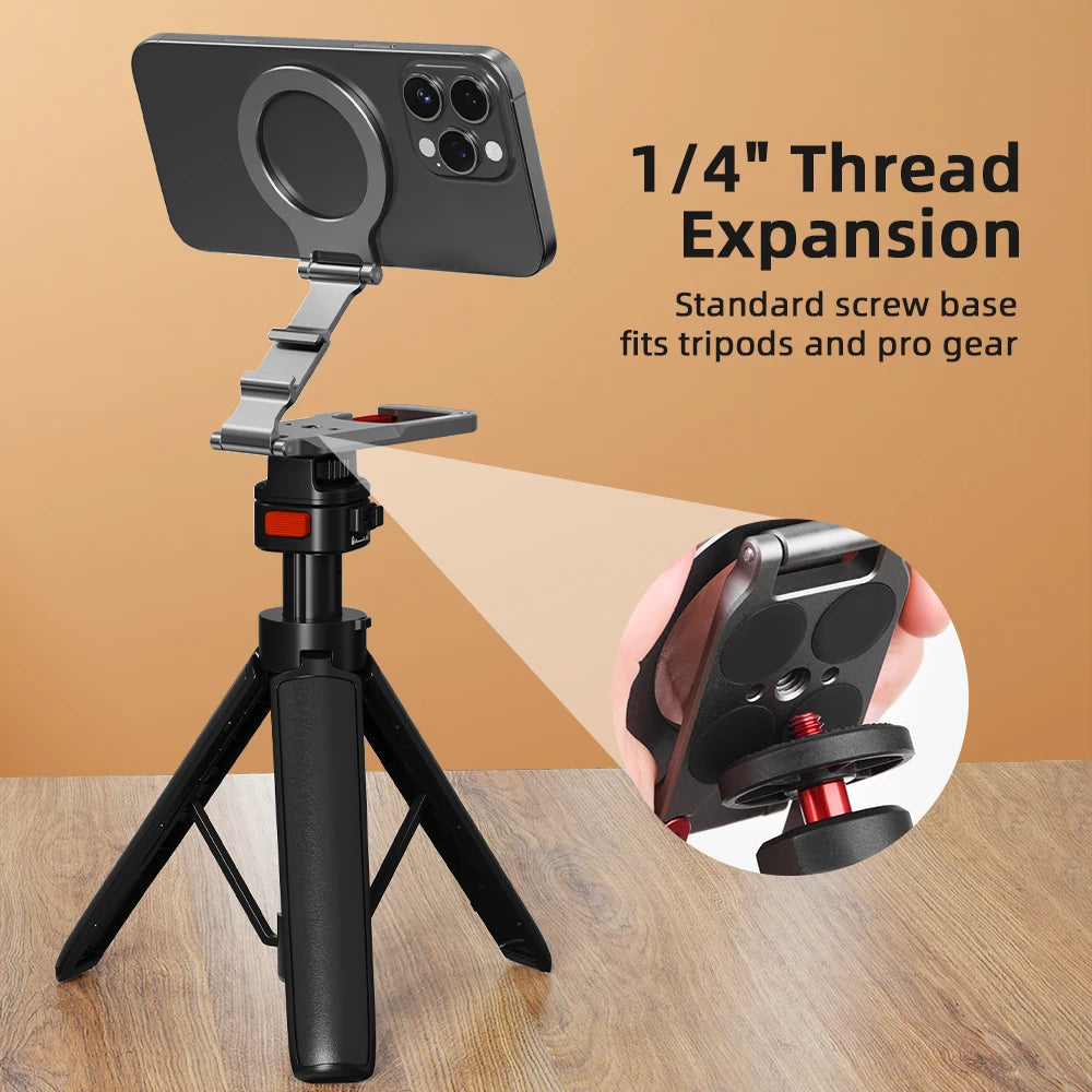 Flymile Magnetische Handyhalterung Karabiner Mount für iPhone 17 16 15 14 Zubehör Griff Stativadapter Kompatibel mit MagSafe