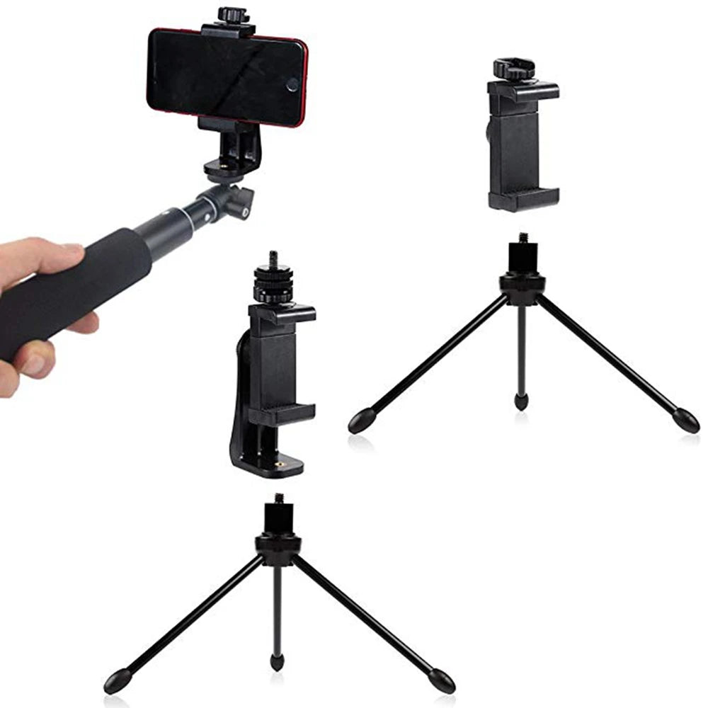 Universal Smartphone Tripod Mount – Clip Holder for Photos, Vlogs & Live Streams