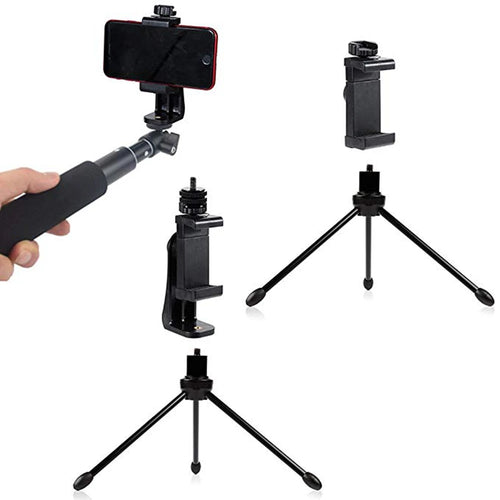 Foto-Vlog-Filmausrüstung Tragbare Stativhalterung Handy-Clip für alle Smartphones und Stative Bürotisch Live-Übertragung