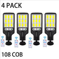 Outdoor Solar Wall Led Light with Human Body Motion Sensor 3 Modes Garden Terrace Garage Courtyard Waterproof Street Lighting