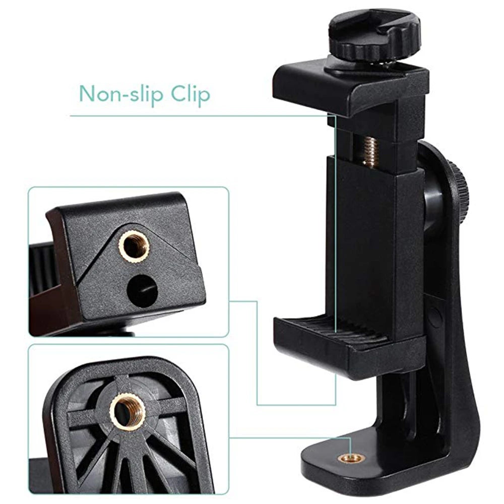 Universal Smartphone Tripod Mount – Clip Holder for Photos, Vlogs & Live Streams