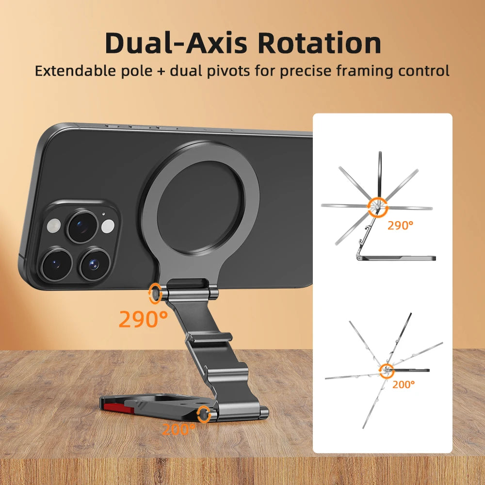 Flymile Magnetische Handyhalterung Karabiner Mount für iPhone 17 16 15 14 Zubehör Griff Stativadapter Kompatibel mit MagSafe